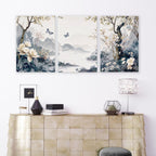 Paintings For Living Room | Set of 3 Chinoiserie Wall art Prints
