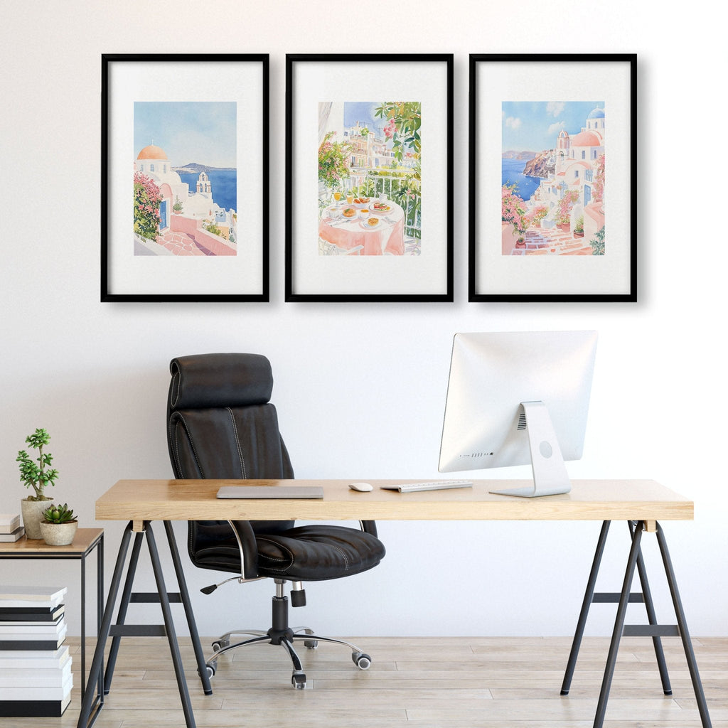 Pastel Wall Art | Set of 3 Beach Decor Wall art Prints