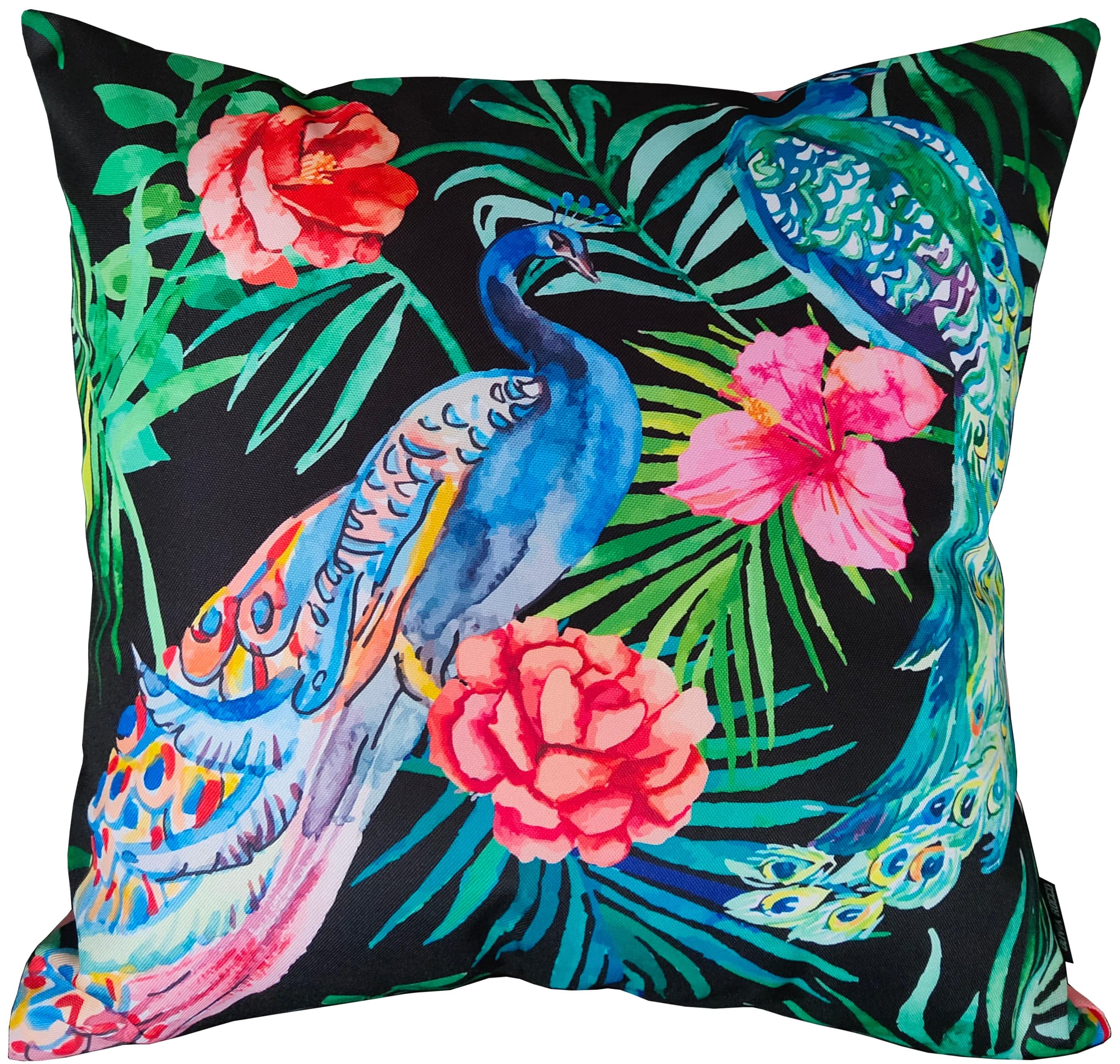 OLIVIA ROCCO Peacock Waterproof Cushion Covers 43 X 43 CM Reversible Breathable Decorative Indoor Outdoor For Patio Garden Sofa Bed Chair - Nest UK