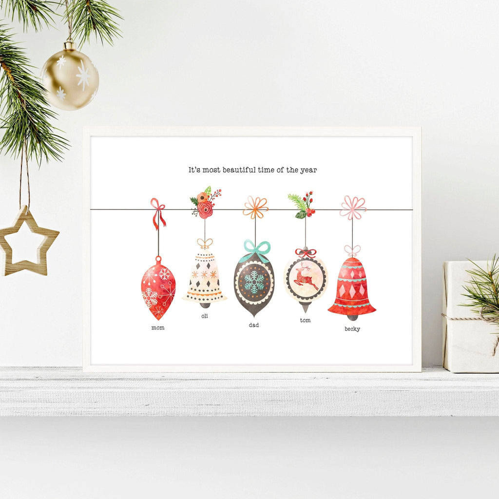 Custom family gifts for Christmas | wall art print
