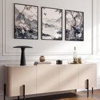 Picture Walls Living Room | Set of 3 Chinoiserie Wall art Prints