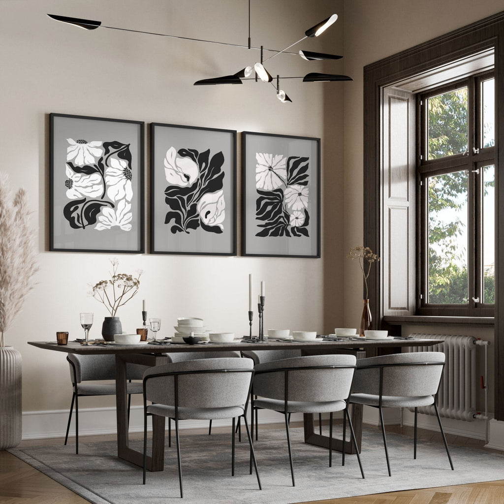 Pictures For Living Room | Set of 3 Botanical Wall art Prints