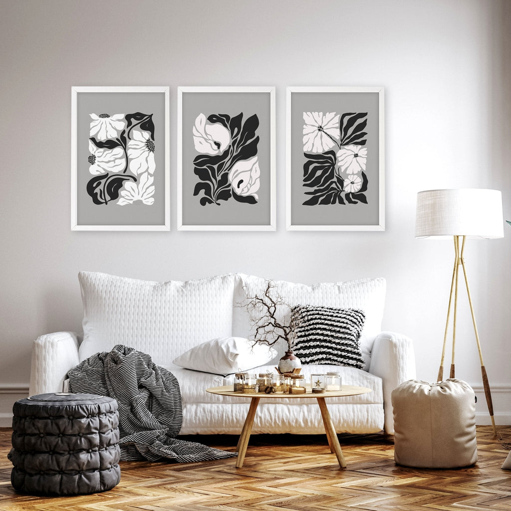 Pictures For Living Room | Set of 3 Botanical Wall art Prints