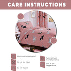 OLIVIA ROCCO Pink Dog Print Duvet Cover Set With Matching Curtains Cotton Blend Bedding For Kids And Adults Machine Washable