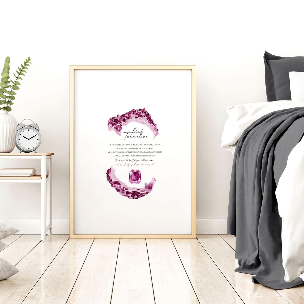 Pink Tourmaline birthstone | wall art print