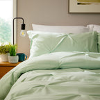 OLIVIA ROCCO Pintuck Sage Green Microfibre Duvet Cover Set With Pillowcases Easy Care Breathable Machine Washable Bedding