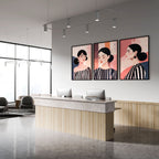 Poster Frame Large | Set of 3 Boho Women Wall art Prints
