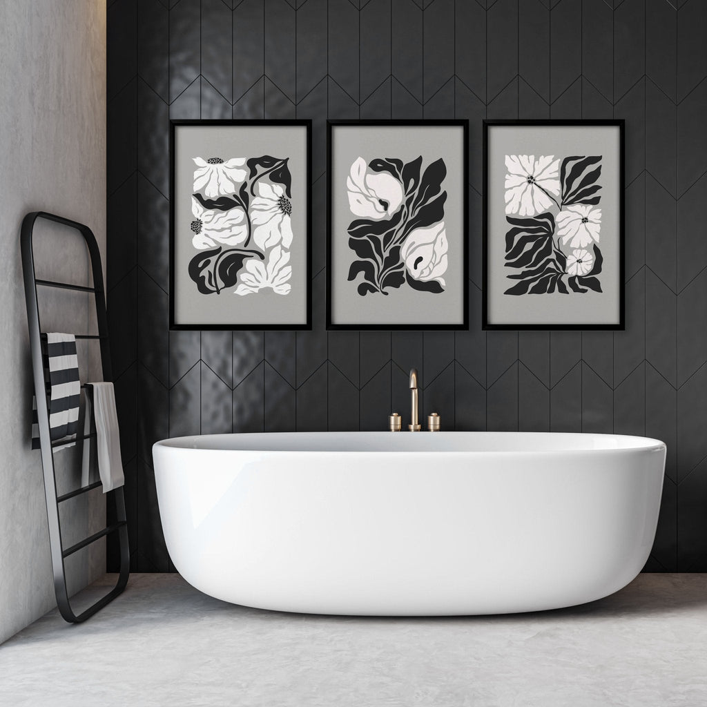 Posters For Bathrooms | Set of 3 Botanical Wall art Prints