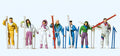 Skiers Standing  Terrarium Figures 10316
