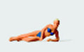 Female Bather Lying Terrarium Figure 28073