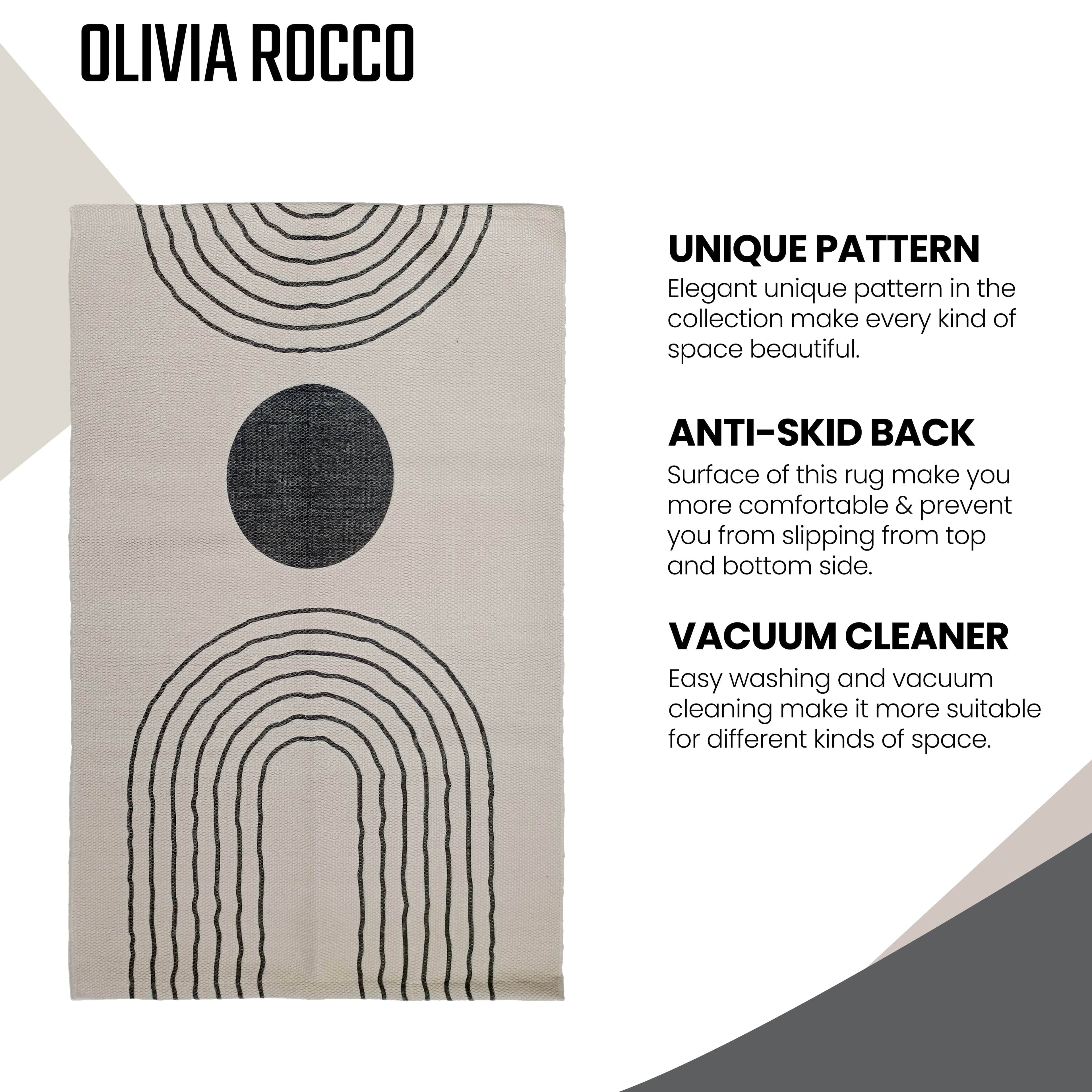 OLIVIA ROCCO Printed Rug Tuscany Design Non Slip Soft Durable Floor Rug For Living Room Bedroom Office Sustainably Made Premium