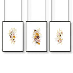 Prints for bathroom wall  | set of 3 Shabby Chic wall art