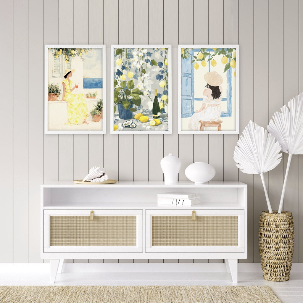 Prints of Lemons | Set of 3 Italian Lifestyle Wall art Prints