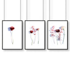 Art flowers | set of 3 framed wall art
