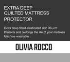 OLIVIA ROCCO Quilted Extra Deep Mattress Protector Microfibre Top Waterproof Reverse Elasticated Side Skirt All Bed Sizes Durable