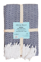 OLIVIA ROCCO Regal Handwoven Pure Cotton Throw Blanket Diamond Geometric Pattern Eco-Friendly Durable Bedspread Sofa Cover Multiple Sizes
