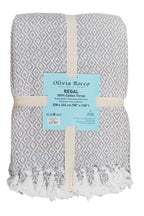 OLIVIA ROCCO Regal Handwoven Pure Cotton Throw Blanket Diamond Geometric Pattern Eco-Friendly Durable Bedspread Sofa Cover Multiple Sizes