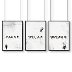 Wall decor for bathroom | set of 3 relaxing wall art