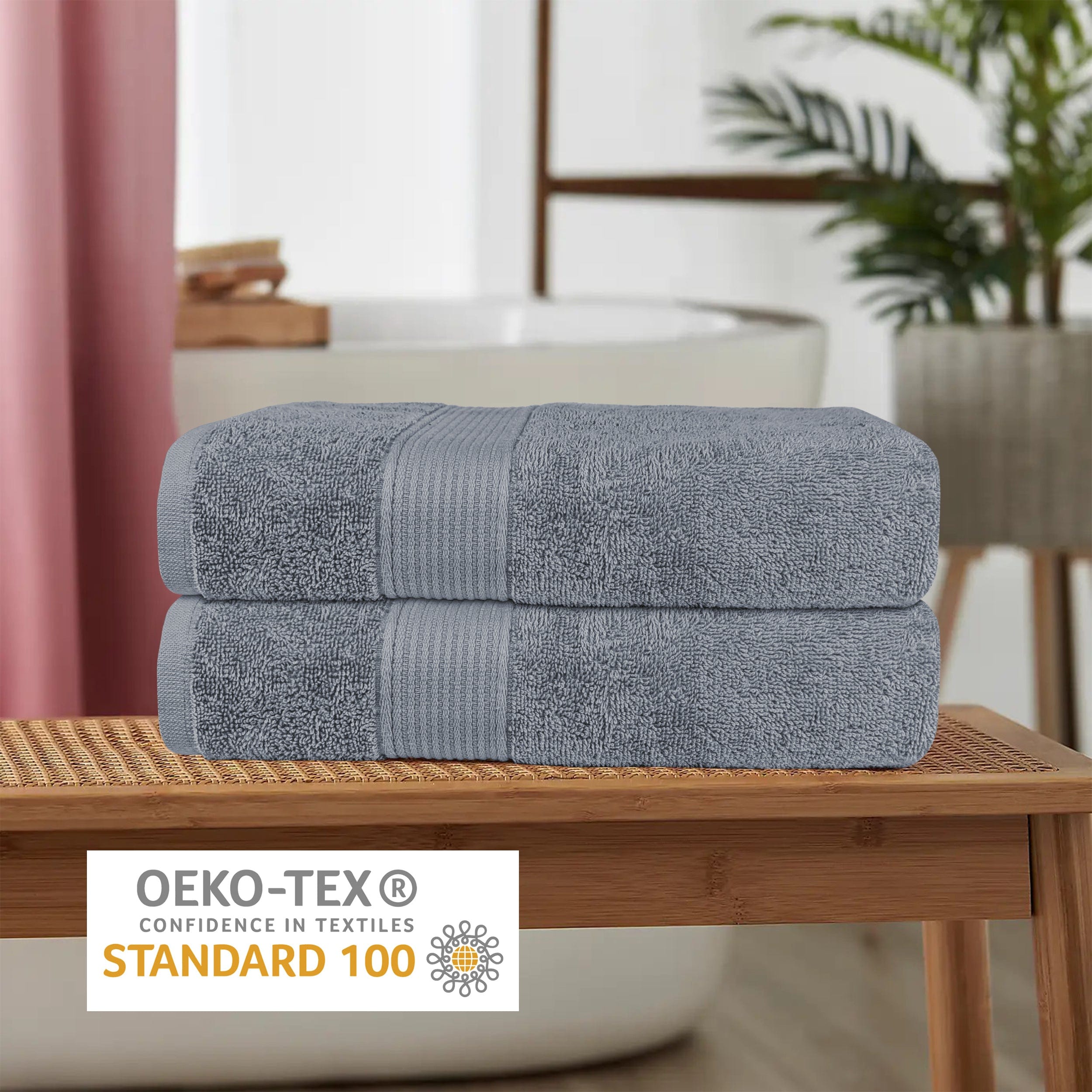 OLIVIA ROCCO Rhodes Towel Silver 100 Percent Cotton Hotel Quality Soft And Ultra Absorbent Hand Bath Towels Sheets And Face Cloths Set - Nest UK