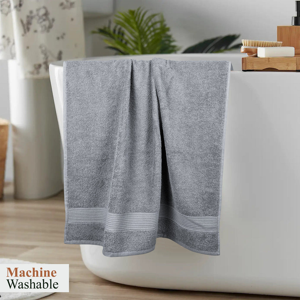 OLIVIA ROCCO Rhodes Towel Silver 100 Percent Cotton Hotel Quality Soft And Ultra Absorbent Hand Bath Towels Sheets And Face Cloths Set - Nest UK