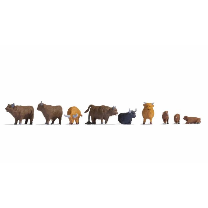 Highland Cattle (9) Terrarium Figures Set 15728