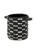 Black Horizontal Stripe Pot