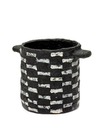 Black Horizontal Stripe Pot