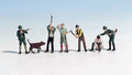 Hunters (2), Lumberjacks (3) & Dog Terrarium Figures - 15060