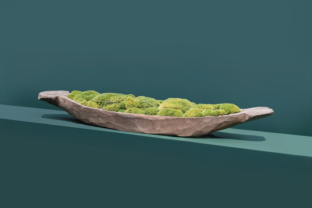 Mokoro Canoe with Preserved Moss Table Display FR63