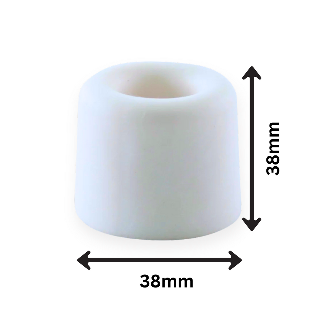 Floor Mounted Cylindrical Door Stopper, White (2-pack)