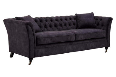 3 Seater Grey Velvet Sofa | Sabrina