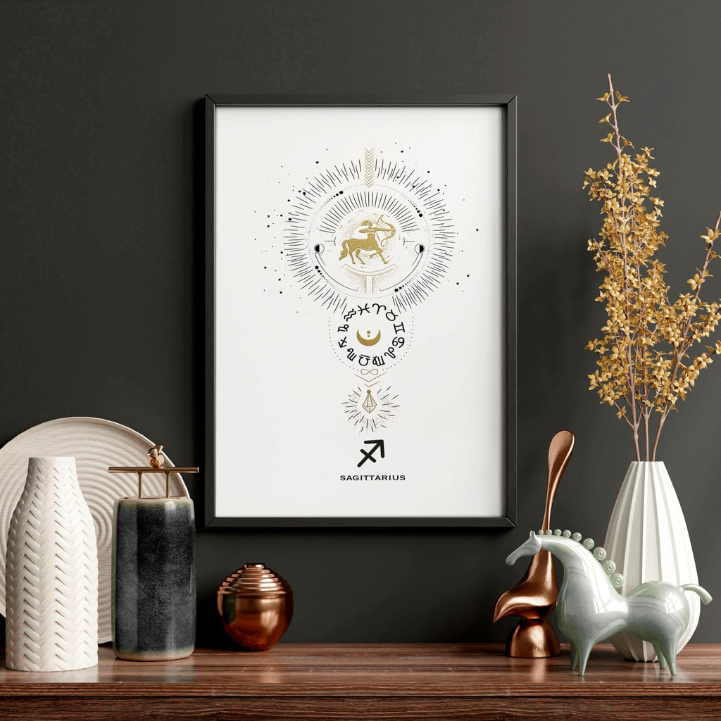 Sagittarius zodiac framed wall art print