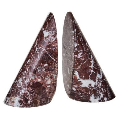 Salmo Set Of Two Red Marble Bookends - Nest UK