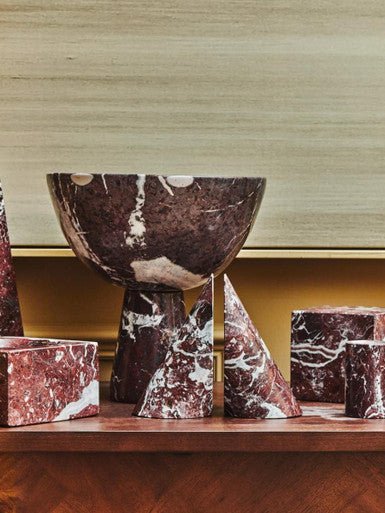 Salmo Set Of Two Red Marble Bookends - Nest UK