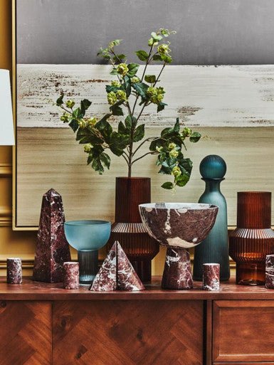 Salmo Set Of Two Red Marble Bookends - Nest UK