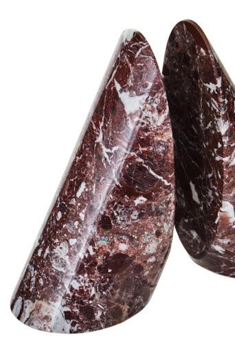 Salmo Set Of Two Red Marble Bookends - Nest UK