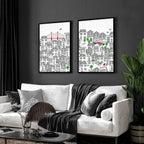 San Francisco print  | Set of 2 wall art travel posters