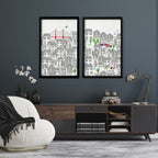 San Francisco print  | Set of 2 wall art travel posters