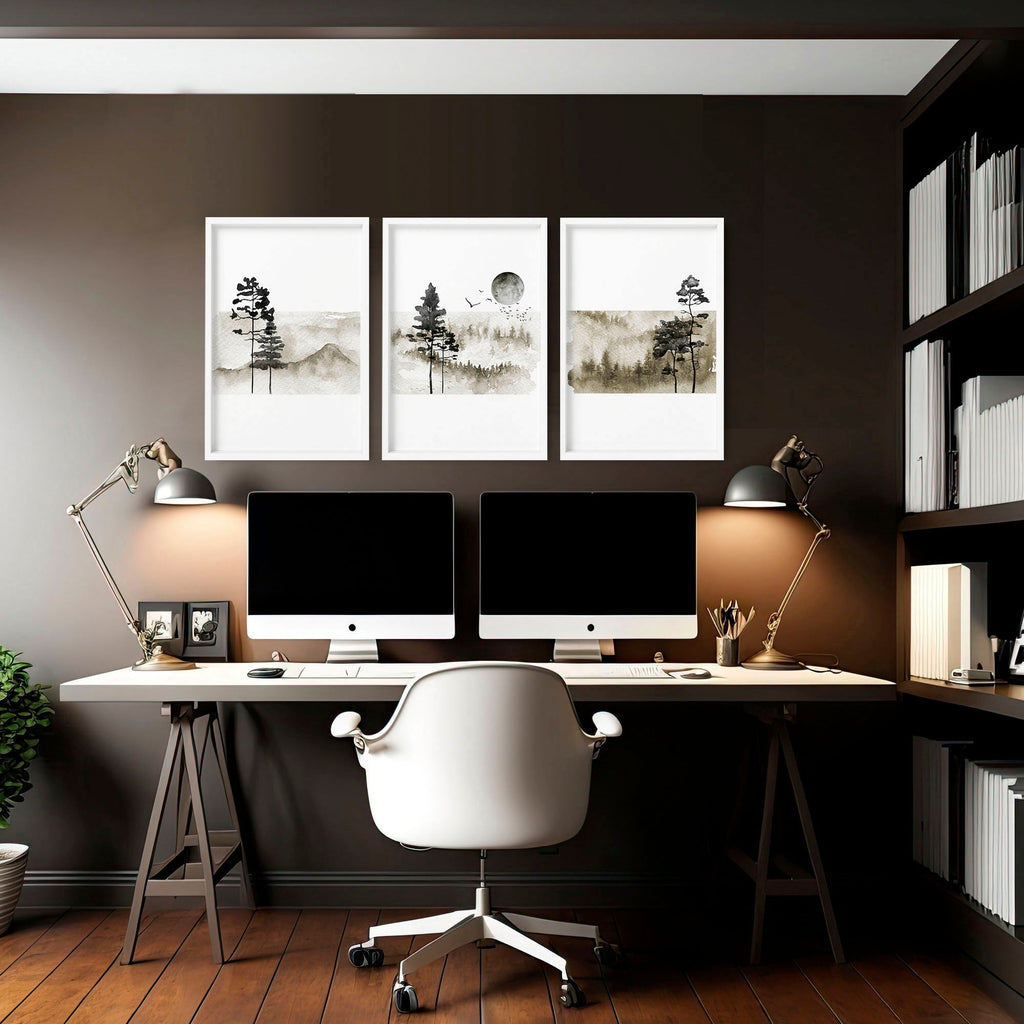 Prints for the office | Set of 3 Scandinavian wall art