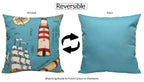 OLIVIA ROCCO Water Resistant 17 X 17 Inches Patio Garden Cushion Covers Seaside Coastal Style Indoor Outdoor Use Decorative