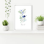 Bathroom art decor | set of 3 Shabby Chic Floral wall art