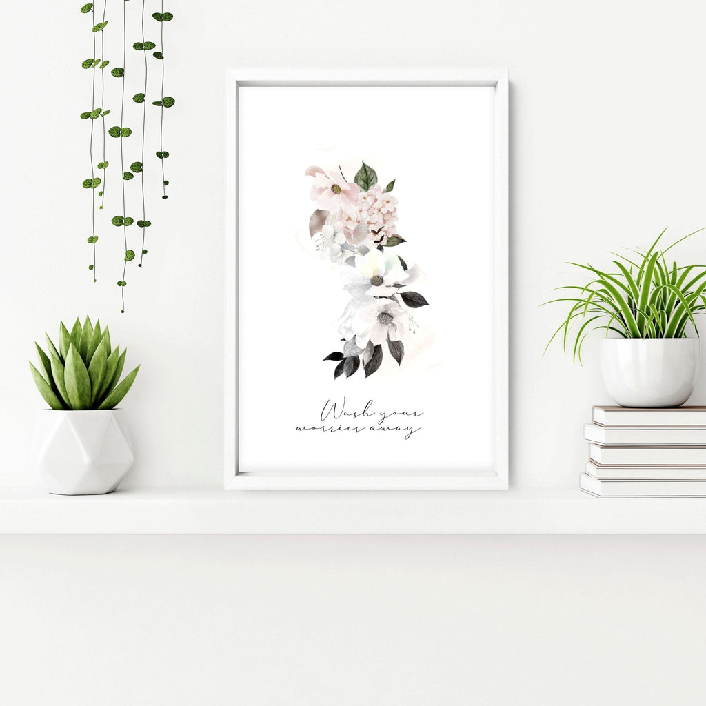 Framed bathroom art | set of 3 Shabby Chic wall art
