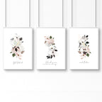 Framed bathroom art | set of 3 Shabby Chic wall art
