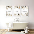 Shabby Chic Wall art | set of 3 framed bathroom prints