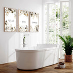 Shabby Chic Wall art | set of 3 framed bathroom prints