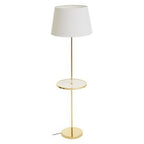 Stockholm Shiny Brass Tapered Floor Lamp - Nest UK