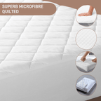 OLIVIA ROCCO Quilted Extra Deep Mattress Protector Microfibre Top Waterproof Reverse Elasticated Side Skirt All Bed Sizes Durable