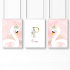 Swan Nursery wall decor | set of 3 wall art prints