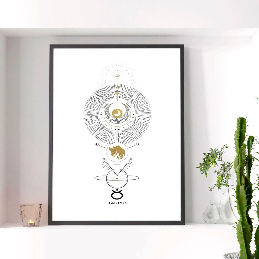 Taurus zodiac inspired wall art print