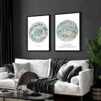 Islamic decoration home | Set of 2 Teal colour wall art